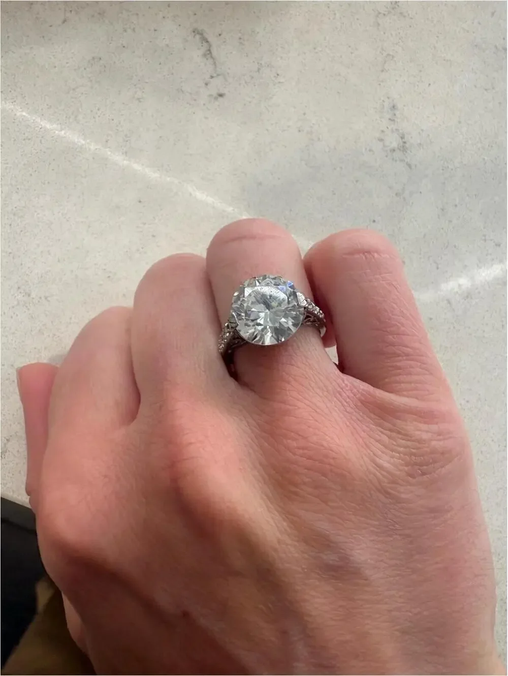 Sterling Silver Solitaire Ring - Size 6